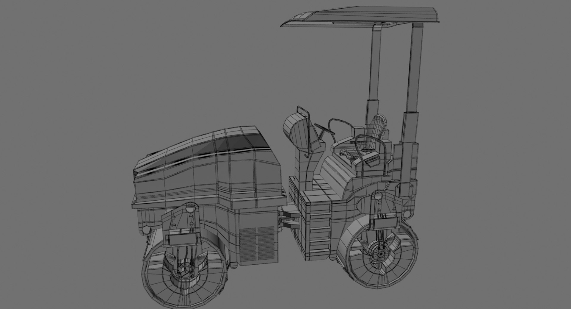 3d Model Of Road Roller Compactor Vehicle