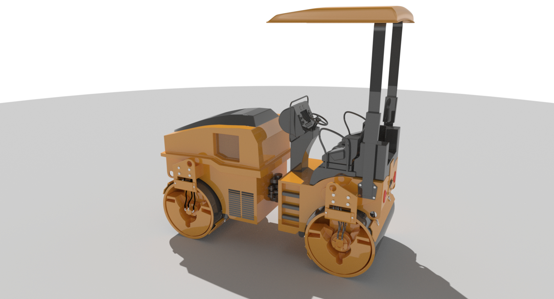 3d Model Of Road Roller Compactor Vehicle