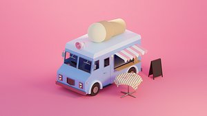 3D model Cartoon Ice Cream Truck  3D model