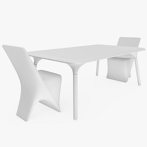 Modern dinner chair and table white
