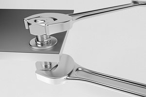 3D wrench bolt nut model