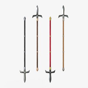 3D model Japanese Spear Kama Yari 4 colors