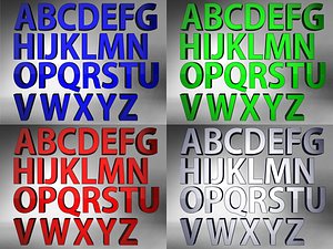 3d model alphabet light scene colour