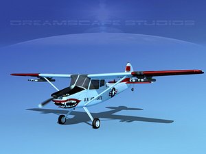 3D propeller cessna o-1e bird dog