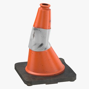 Safety Cone 02 18 Inch Destroyed 3D model