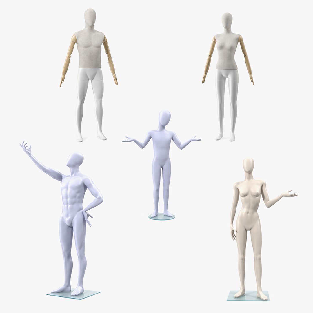Rigged Mannequins Collection 2 3D model preview
