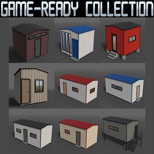 3D PBR Shed House B - Collection