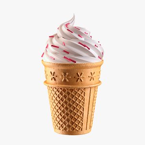 cream cone 3d obj