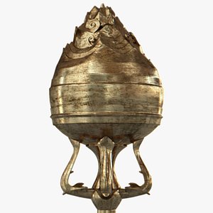3d model chinese copper lamp lighting