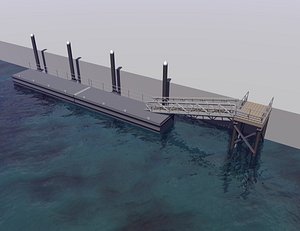 marine floating dock 3d 3ds