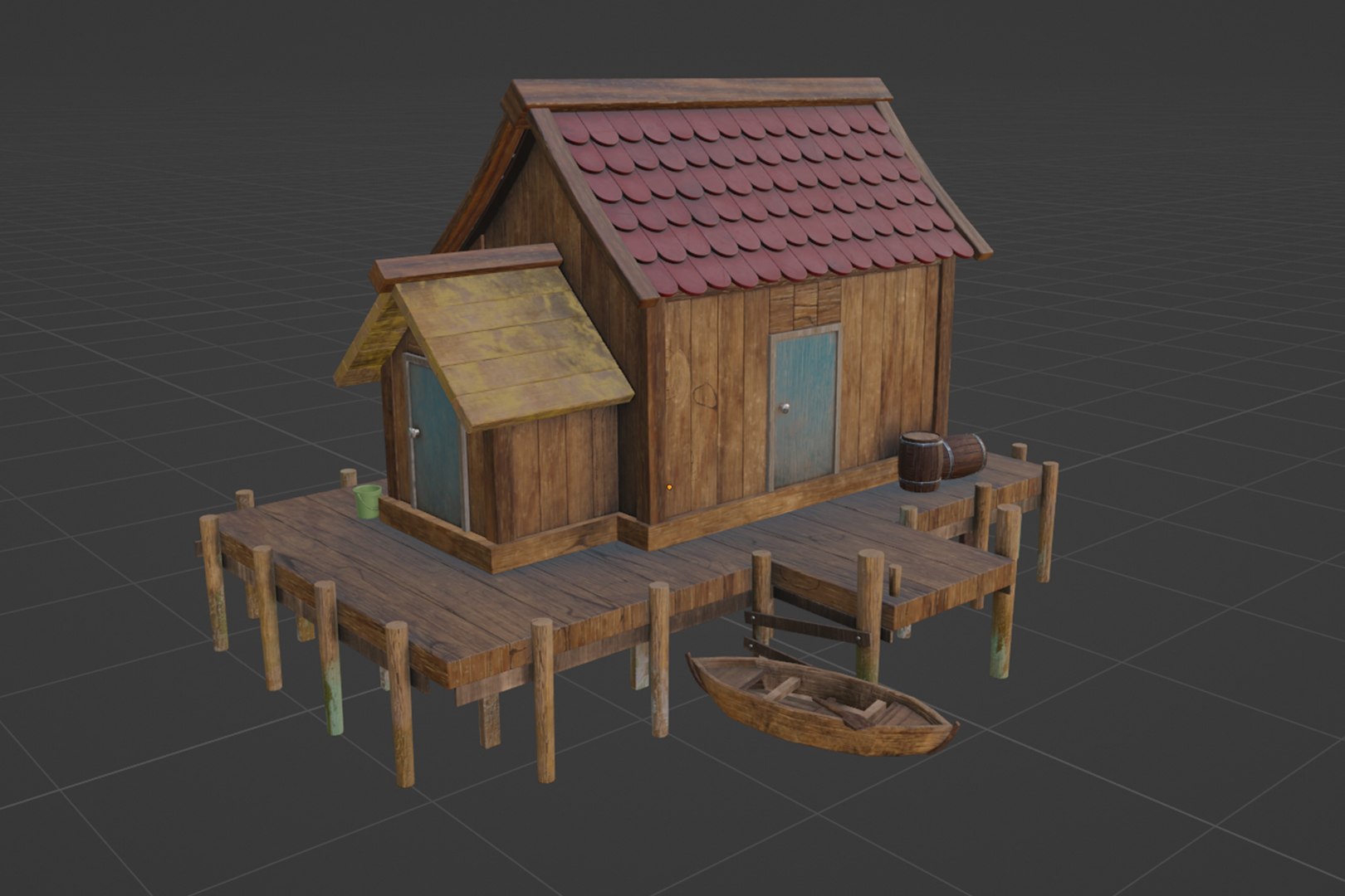 Wooden Fishing House Model - TurboSquid 2245855