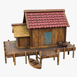 wooden Fishing House model