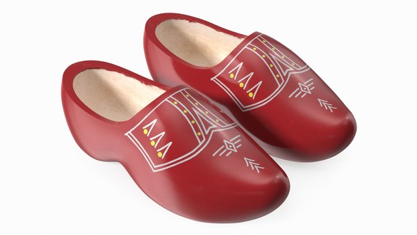 Modello 3D Scarpe da zoccoli olandesi rosse TurboSquid 1974339