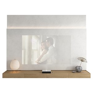 TV wall with laser projector set 06