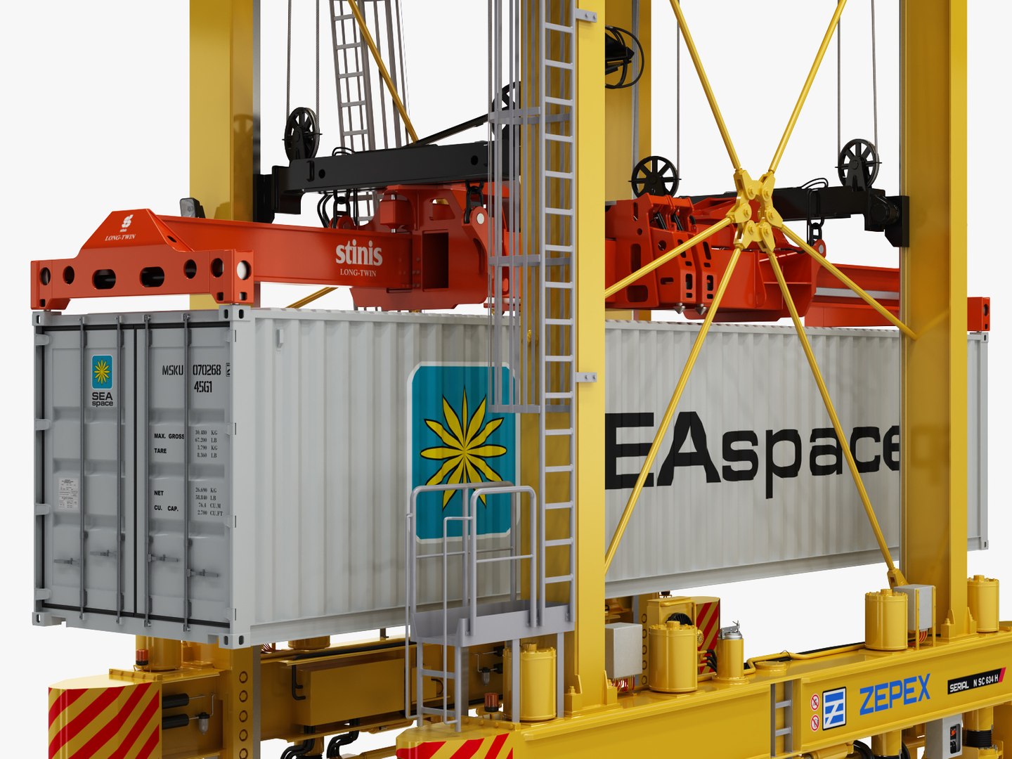 Straddle Carrier Generic 3D Model - TurboSquid 1407792
