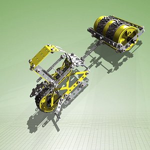 meccano road roller complete 3d obj