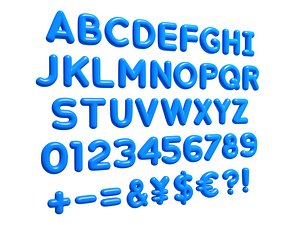 Alphabet 3D model Bubble Letters