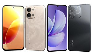 3D model Vivo Y500i Gold Realme P4 Lite Obsidian Black
