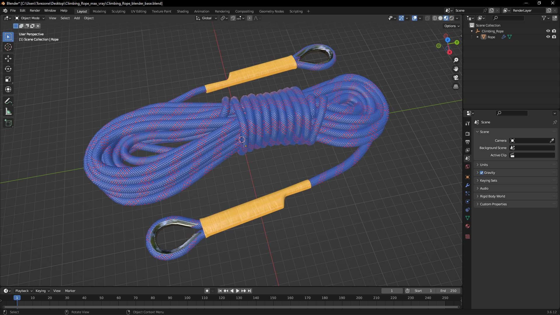 Climbing Rope 3D Model - TurboSquid 2342546