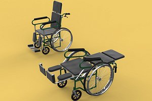 3D RECLINING RECLINE TILT LYING MANUAL FOLDING WHEELCHAIR MEDICAL model