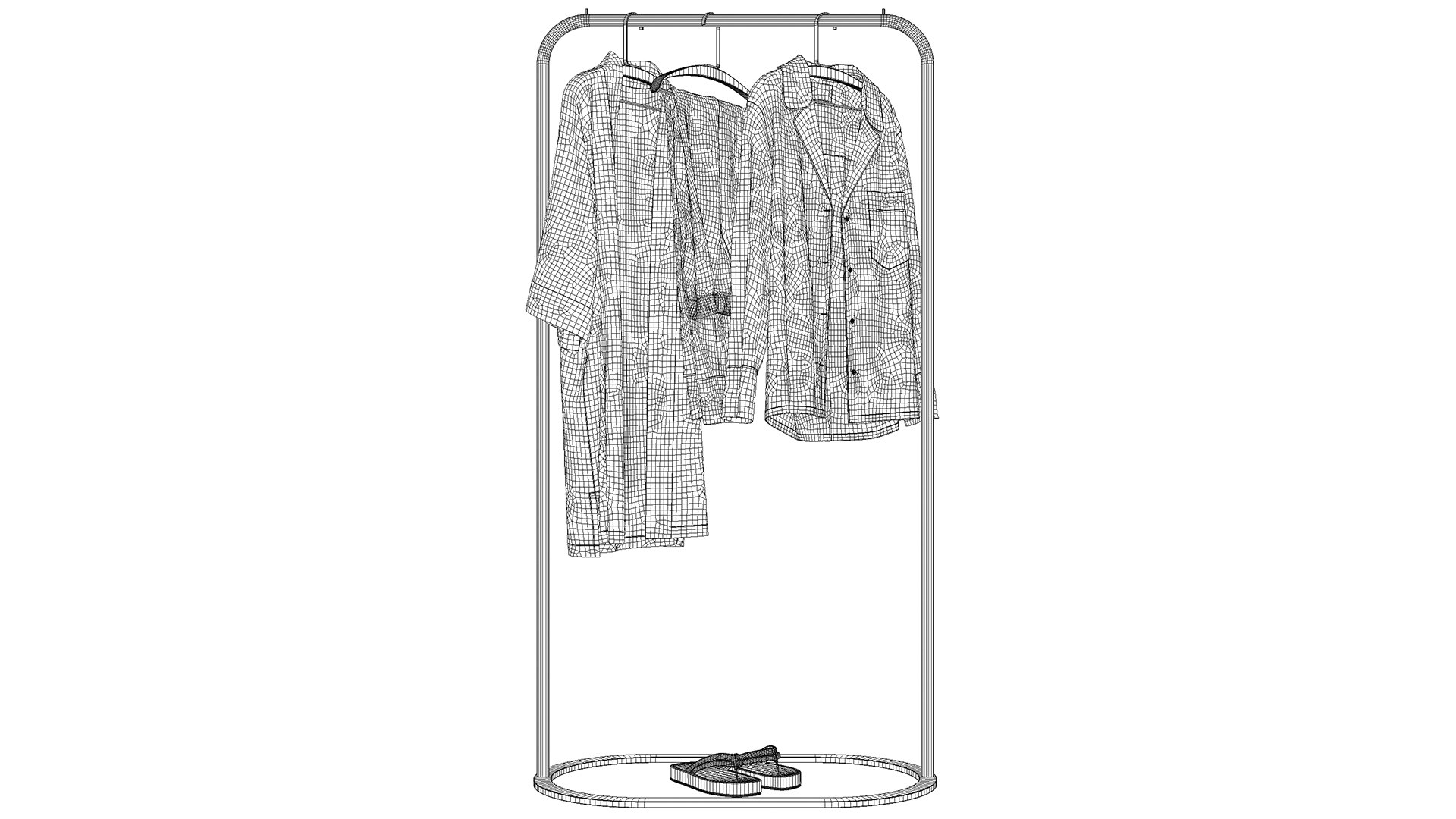 3D Linen Clothes On Rack Model - TurboSquid 2258319