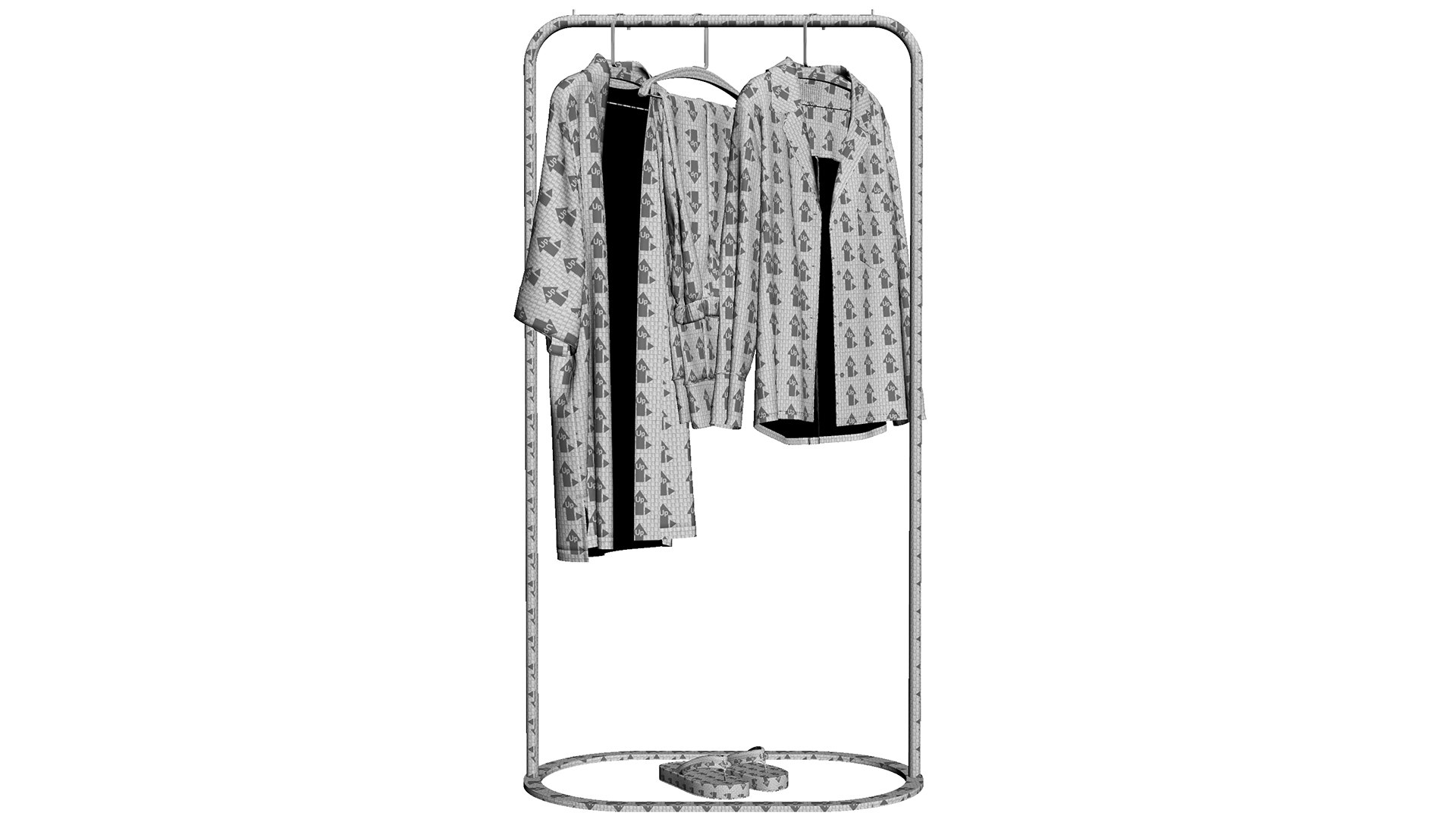3D Linen Clothes On Rack Model - TurboSquid 2258319