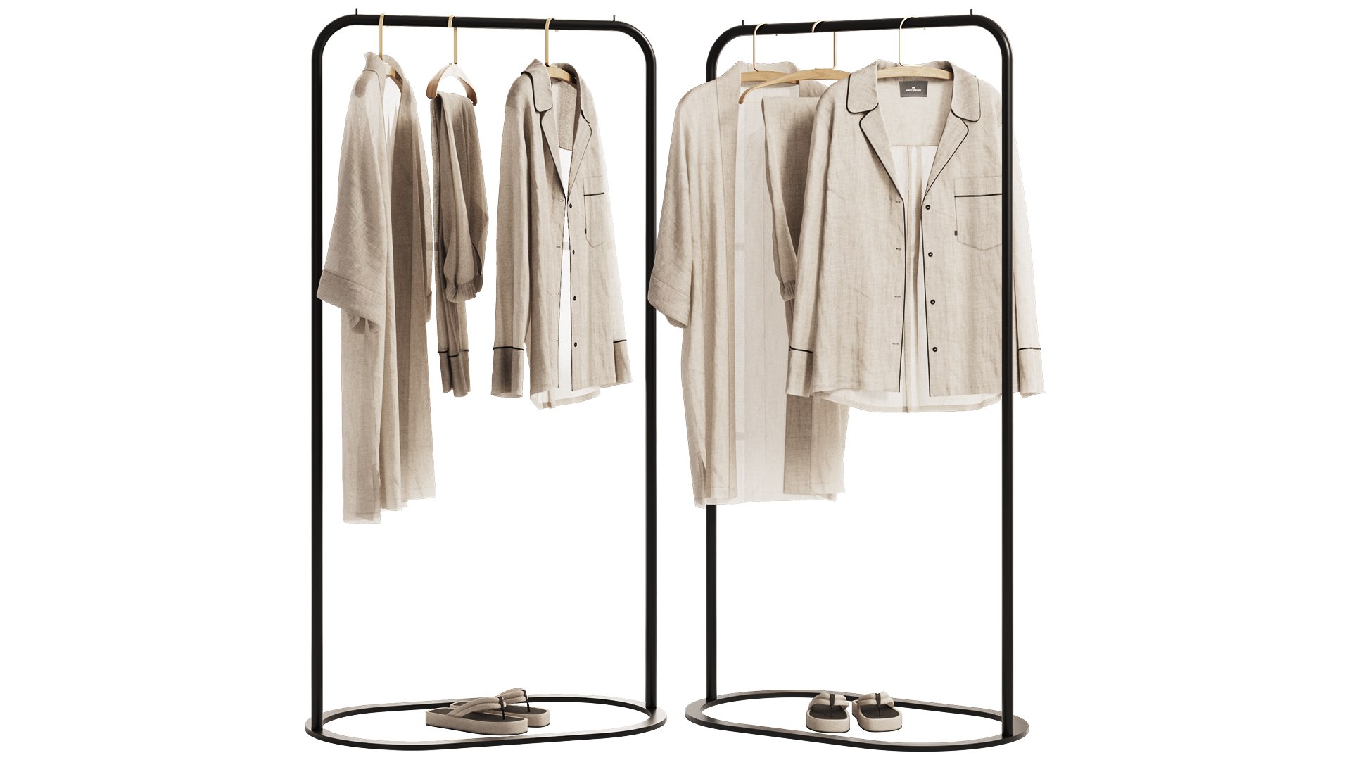 3D Linen Clothes On Rack Model - TurboSquid 2258319