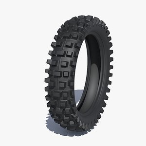 3D model Motocross motorcycle rear tire