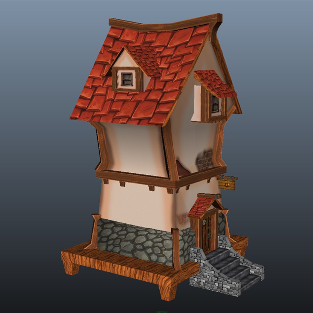 cartoon house 3d model