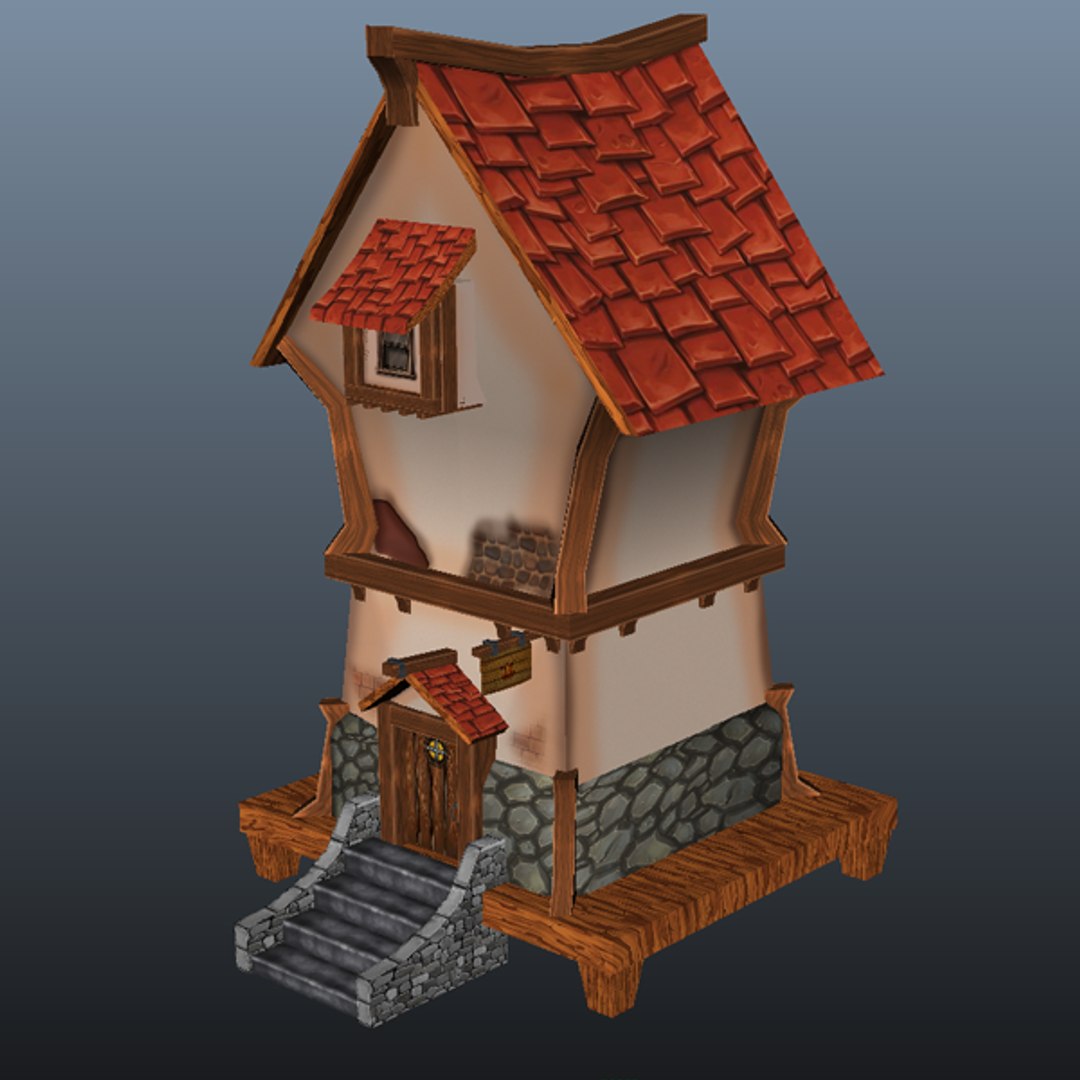 cartoon house 3d model