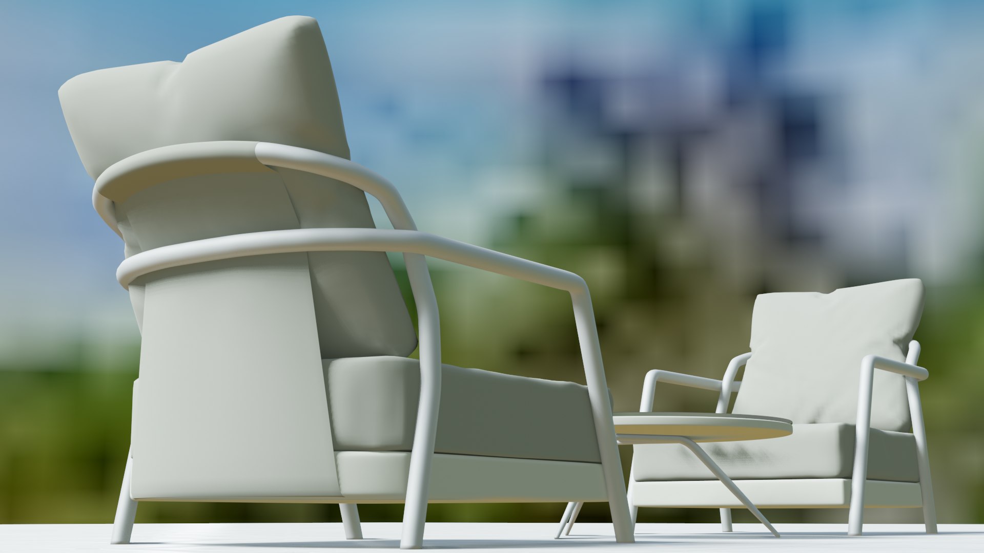 现代花园椅3d模型