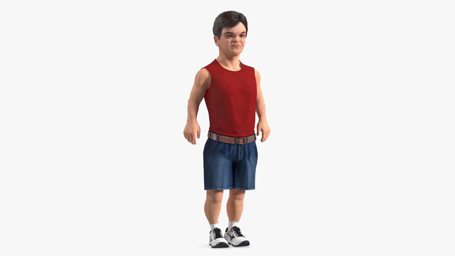 Dwarf Male Character Summer Style Standing Pose 3D model preview