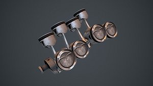 v8 pistons 3d obj