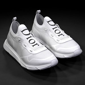 dior b21 white shoes 3D model