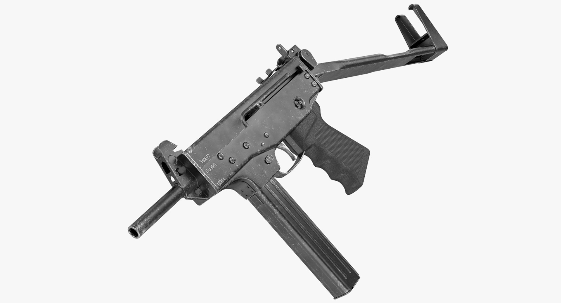 Submachine Gun PP-91 KEDR 3D model preview