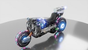 3D model sci fi motorcycle 3D model