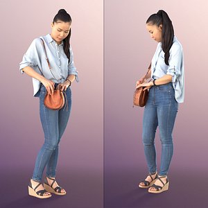 3D 11242 Anita - Woman Standing Searching In Her Bag model