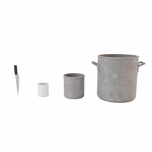 3D Kitchen Containers lowpoly 3d model model