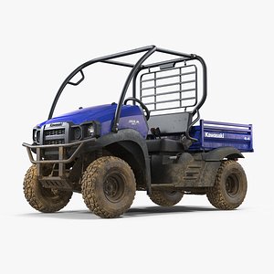 Kawasaki Mule 2019 SX 4x4 Dirty Rigged 3D Model