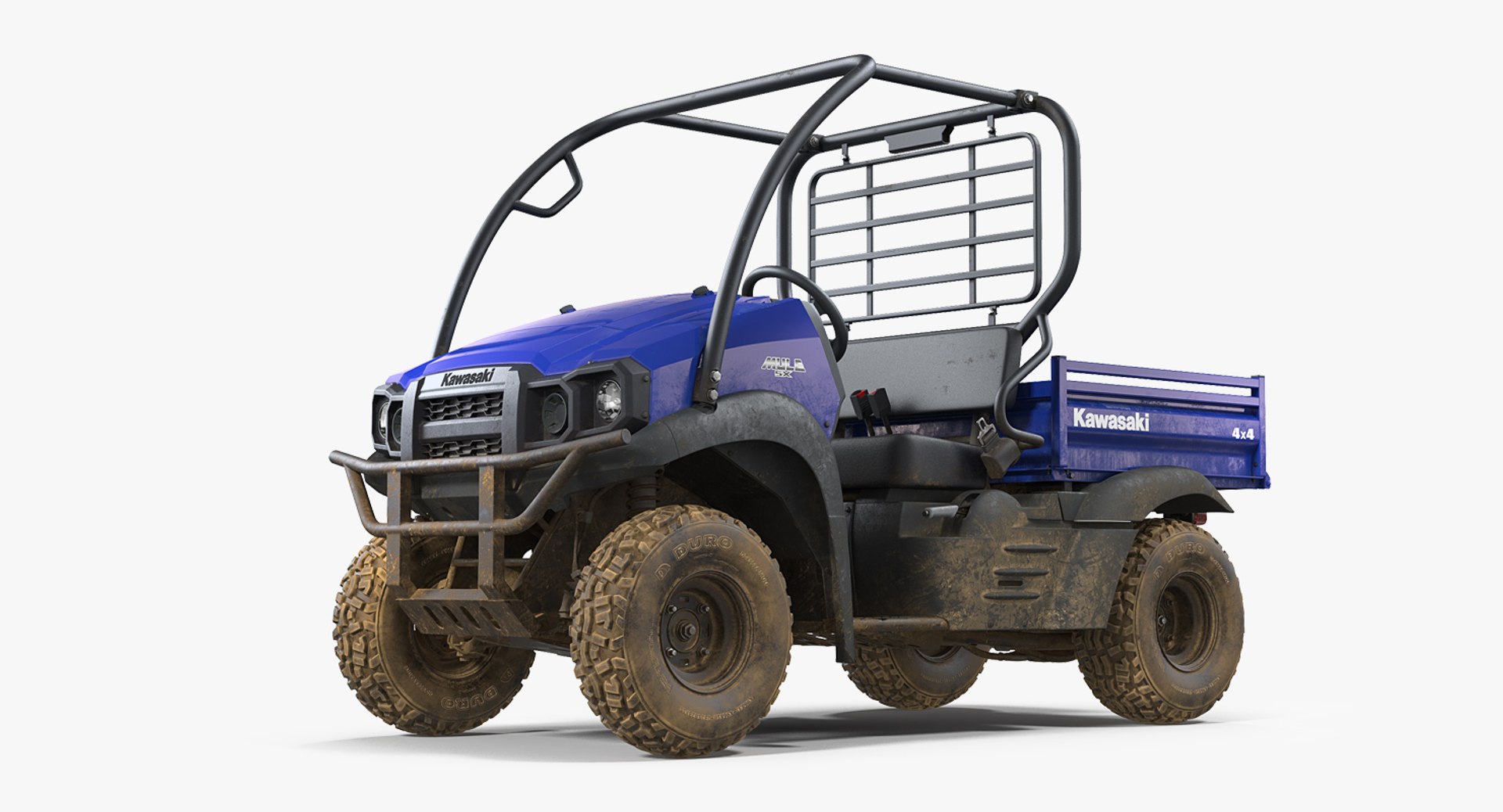 Kawasaki Mule 2019 SX 4x4 Dirty Rigged 3D Model 3D model preview