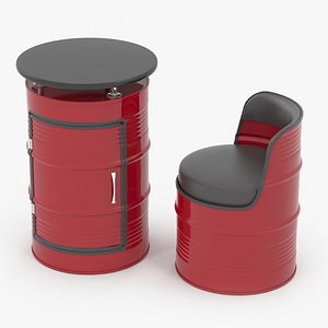 Barrel Table and Chair