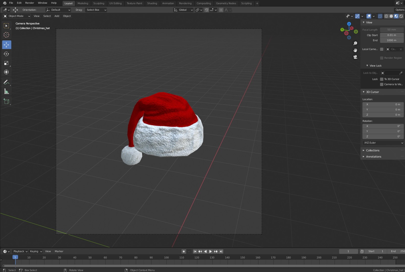 3D Christmas hat - Santa hat - Low poly model - TurboSquid 2002030