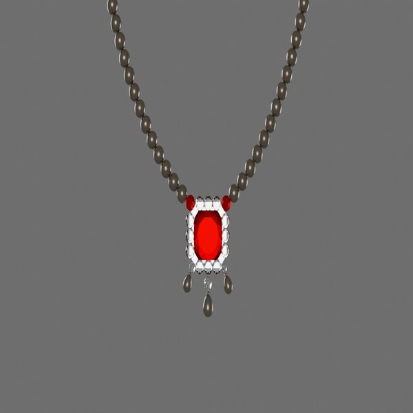 3D Ruby heart Daimond Necklace