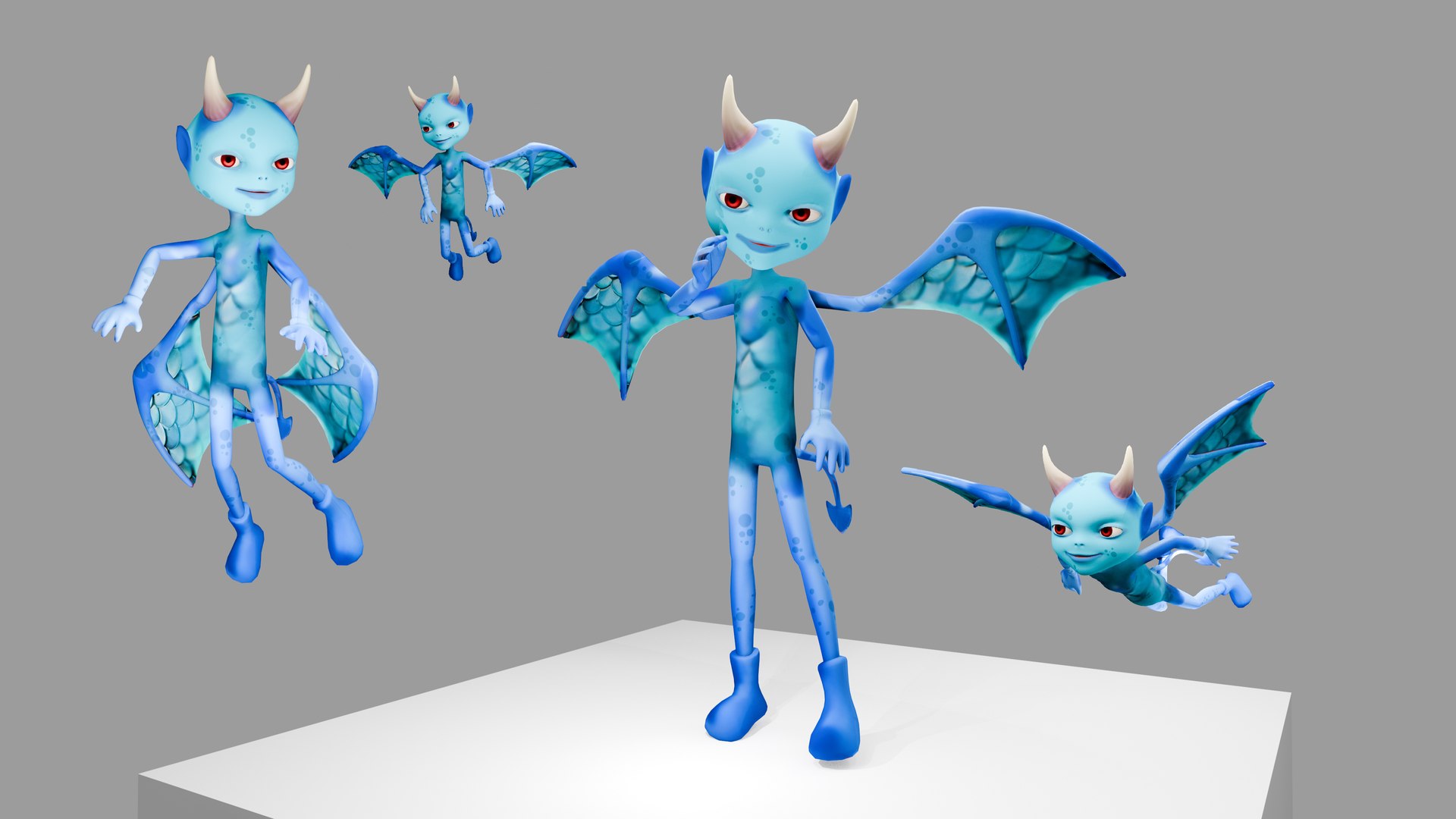 3D 3 Demons Devils Boy Pack Animated Game Ready - TurboSquid 2460988
