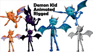 3D 3 Demons Devils Boy Pack animated game ready