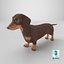 Dachshund Low Poly - Game Ready