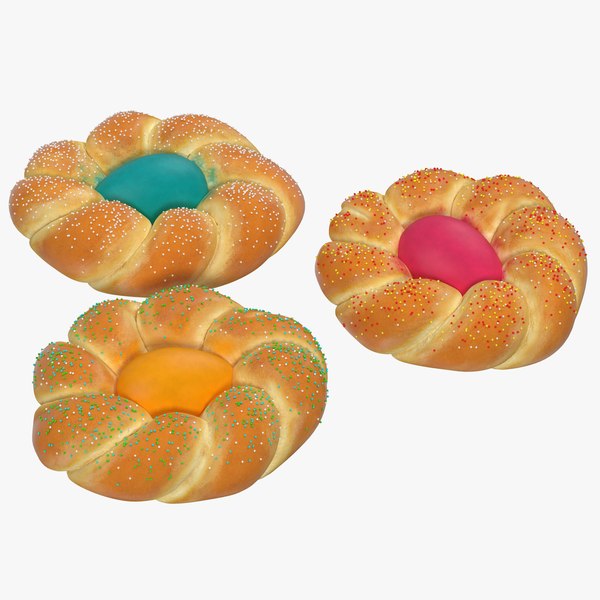 easter bread set 3d model