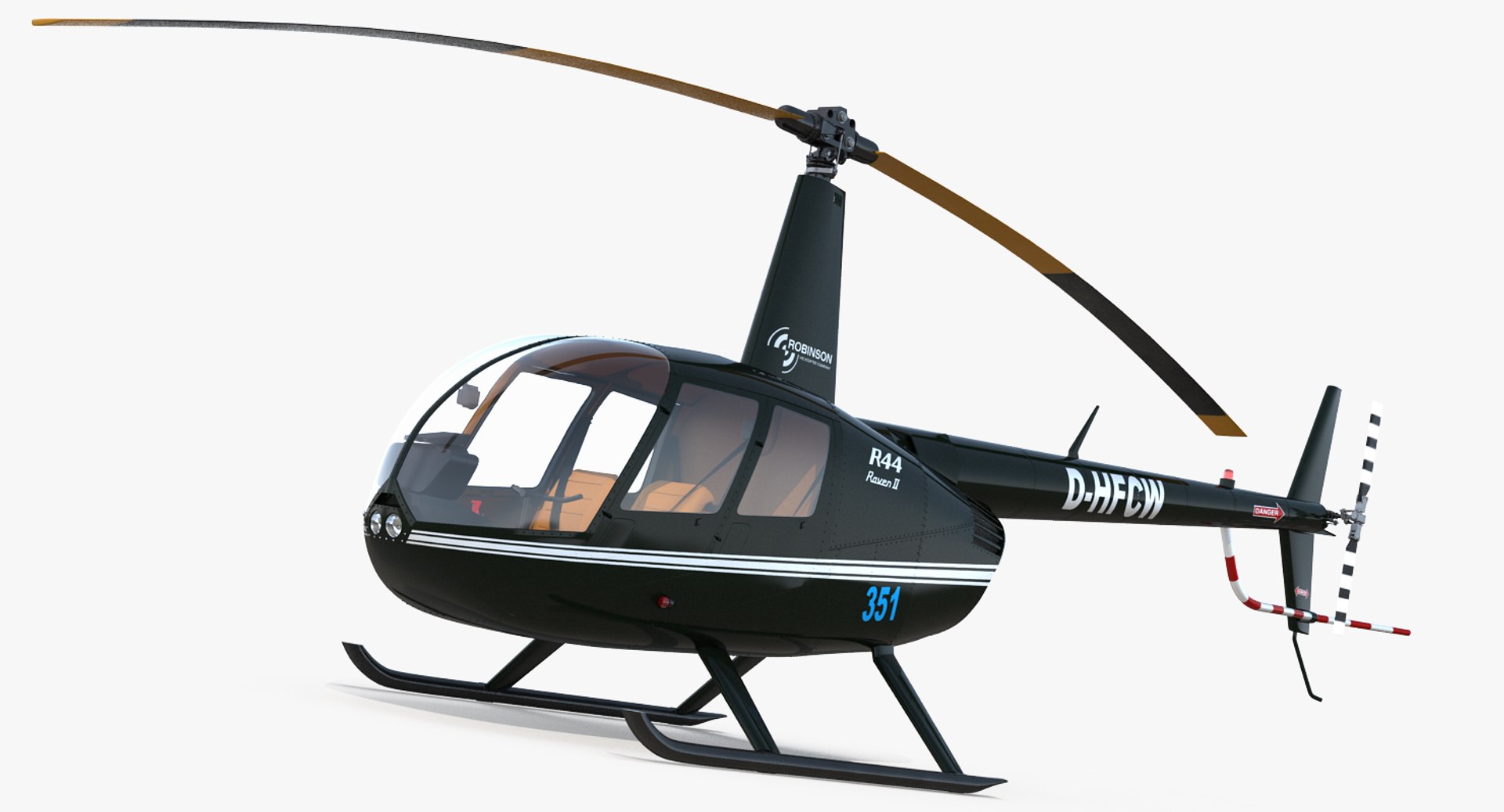 Light Helicopter Robinson R44 Raven II 3D model preview