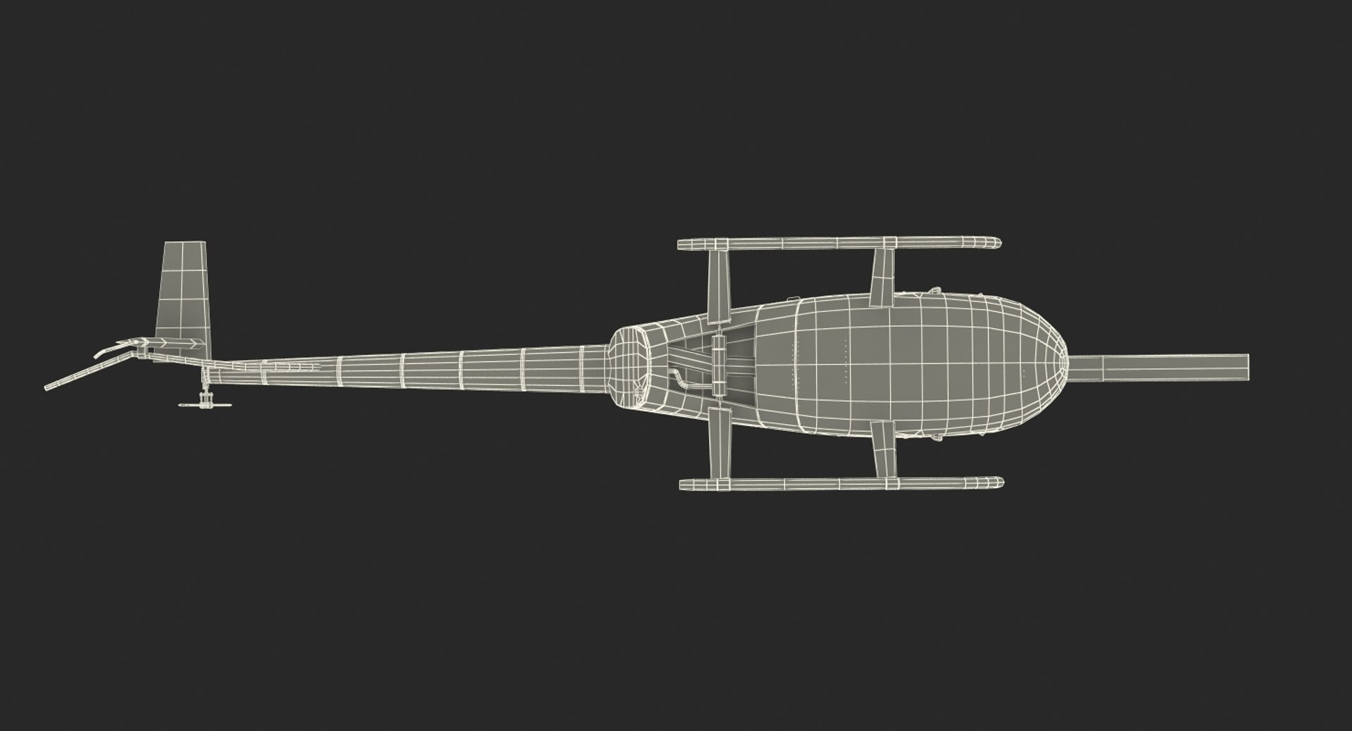 Light Helicopter Robinson R44 3d Model