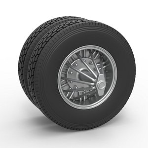 Diecast Rear custom Slab wheel of semi truck Scale 1 to 25 model